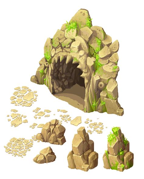Cave Entrance And Stones By Ainama On Deviantart Game Concept Art