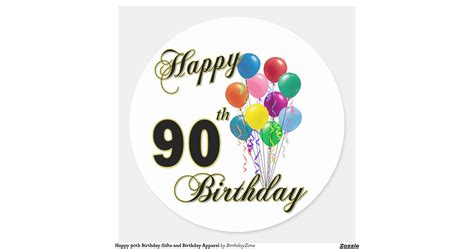 Happy 90th Birthday Ts And Birthday Apparel Classic Round Sticker