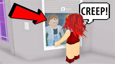 Shes Creeping At Our Window Roblox Bloxburg Roblox Funny Moments