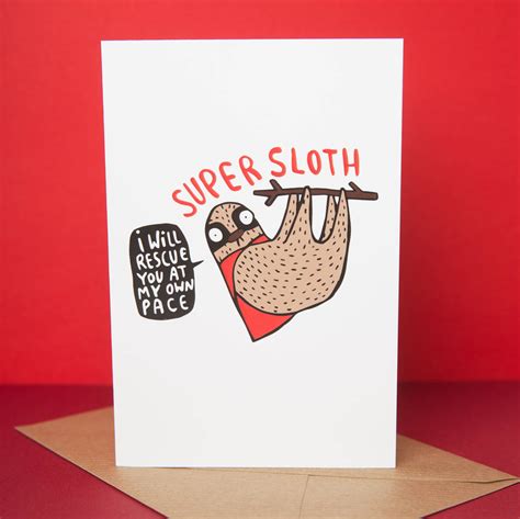 Super Sloth Card By Katie Abey Design