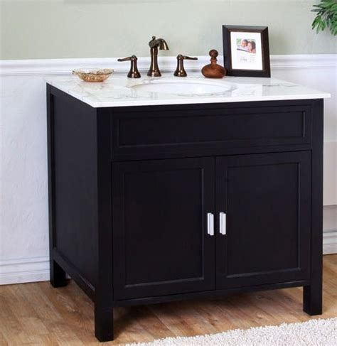 However, kitchen sink sizes depend on your kitchen area or the cabinet sizes, i have shortlisted different standard kitchen sink sizes for different kitchen areas specifically. 36 Inch Single Sink Bathroom Vanity in Ebony UVBH60016836B36