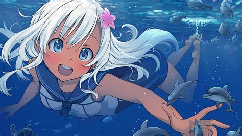 Desktop Wallpaper Cute Anime Girl White Hair Kancolle