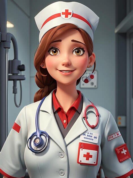 premium ai image 3d nurse cartoon character