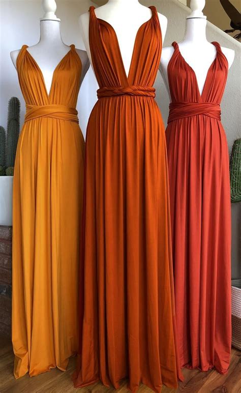 Burnt Orange Bridesmaid Dress Custom Lengths Convertible Etsy Artofit