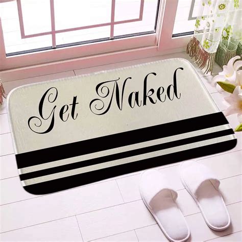 Get Naked Black Doormat Digital Print Traditianal Floor Kitchen Mat Carpet Soft Bathroom Indor