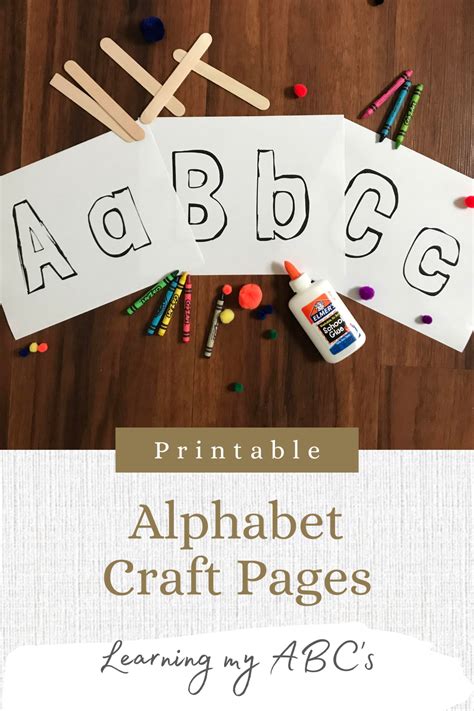Alphabet Crafts School Glue Printable Letters Learning The Alphabet