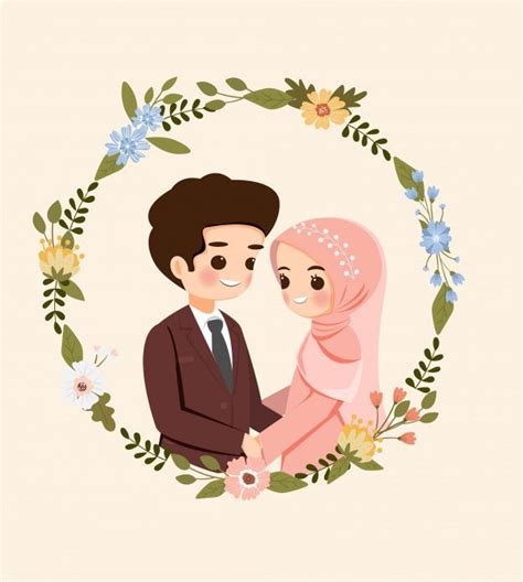 21 Gambar Kartun Wedding Muslim Gambar Kartun Hd