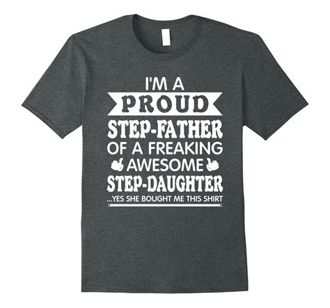 mens proud step father of awesome step daughter fathers day shirt cd canditee
