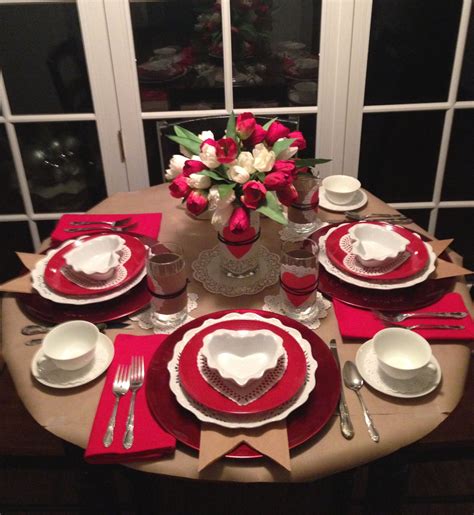 Valentine Table Setting Valentine Ideas Valentine 's Day | Valentine table decorations ...