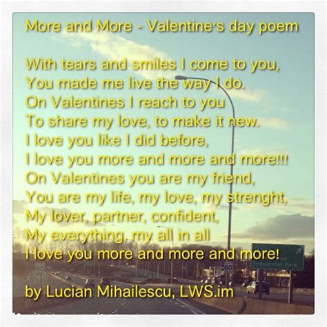 More And More A Valentines Day Poem Valentines Day Poems Poems Day