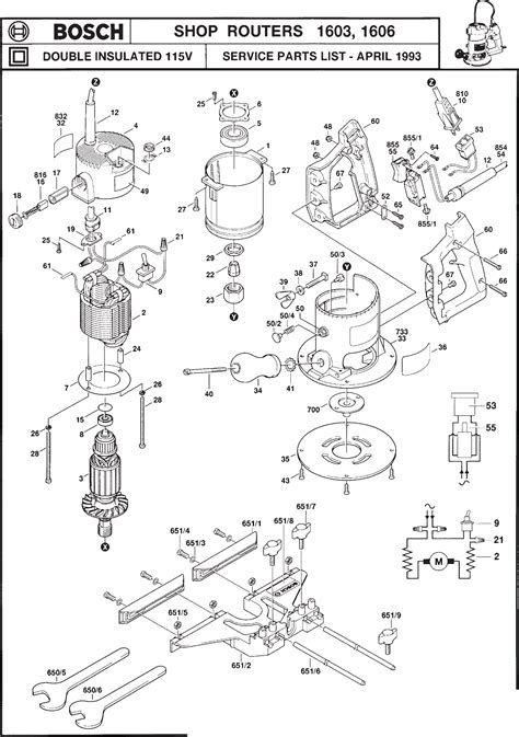 Bosch 1606634 Shop Router 060 1905 634 Model Schematic Parts