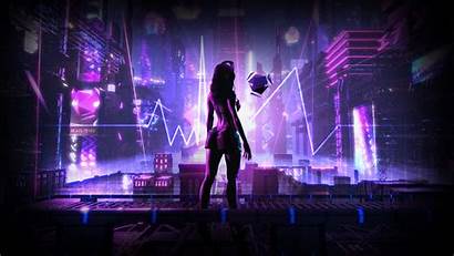 Cyberpunk Anime Purple Backgrounds Beats Fever Background
