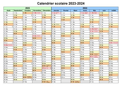 Scolaire Calendrier 2024 The Imprimer Calendrier