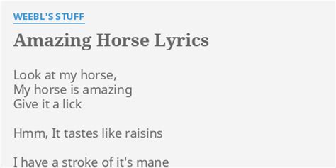 Amazing Horse Lyrics By Weebls Stuff Look At My Horse