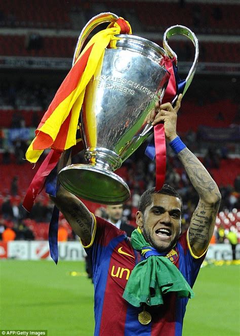 Champions League Trophy Dani Alves Man United Fc Barcelona Haul