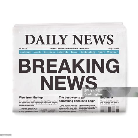 Breaking News Headline Newspaper Isolated On White Background High Res