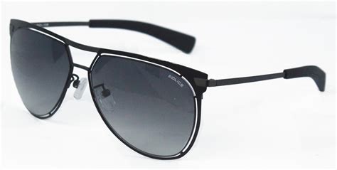 Police Spl157 0531 Aviator Sunglasses Black Gray Polarized Lens