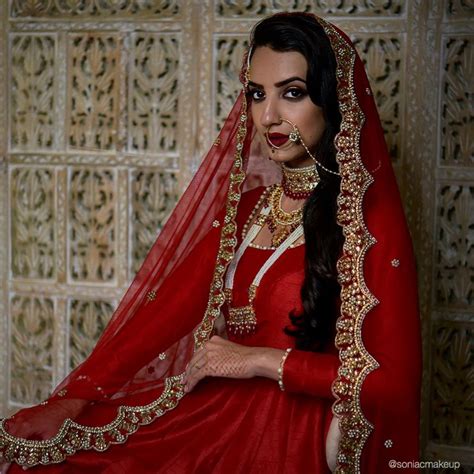 Called a few days later, asked for diane. Bridal dress, bridal makeup, red lips, pakistani bride ...