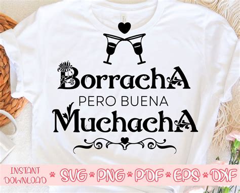 Borracha Pero Buena Muchacha Svg Latina Svg Funny Drinking Etsy