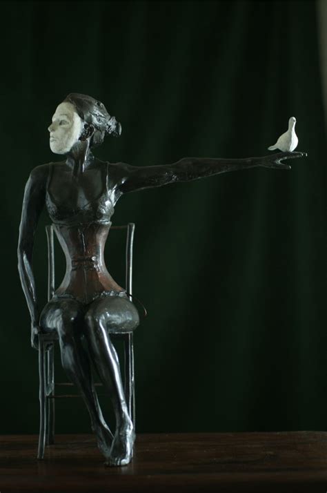 The Girl With The Dove Sculpture In Bronze Created By Me Model Nicky Portrait Sculpture