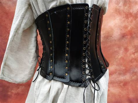 Leather Medieval Corset Underbust Belt Costumes Medieval Etsy