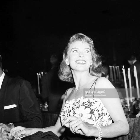 Actress Joanne Dru Attends A Stanley Kramer Dinner Party In Los Angeles