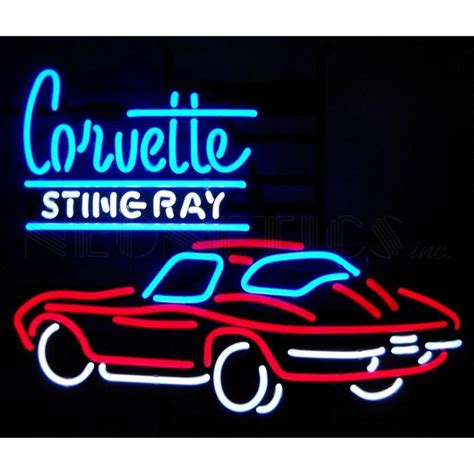 The Corvette Stingray Neon Sign By Neonetics Features Multi Colored
