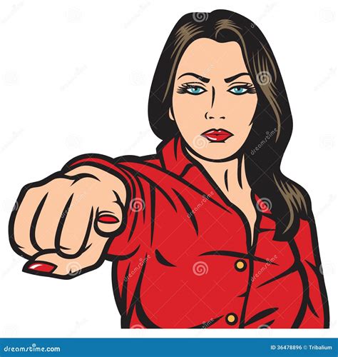 Pop Art Woman Pointing At You Stock Vector Illustration Of Beauty