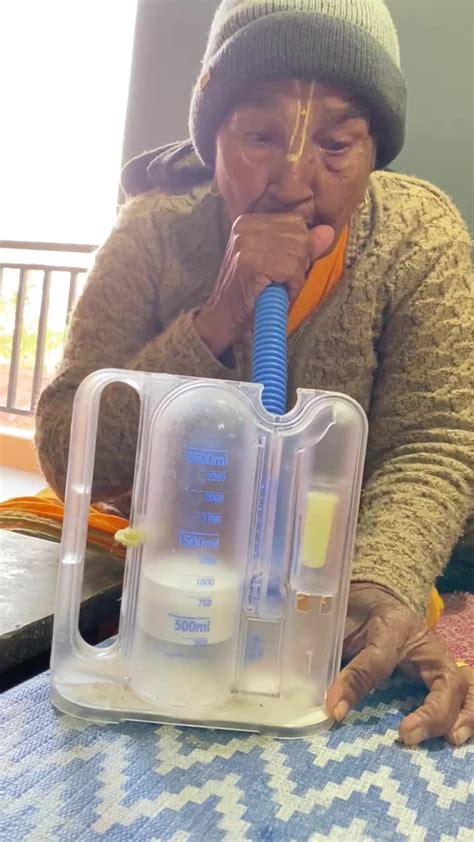 1500 ml is the goal my 90 years old granny is motivated lunghealth incentivespirometer by