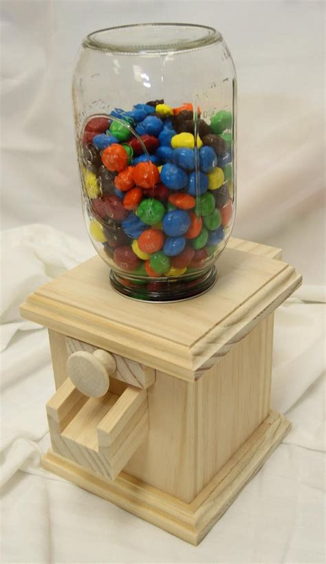 Natural Wood Hand Made Wood Candy Dispenser Mandm Peanut Skittles Snack