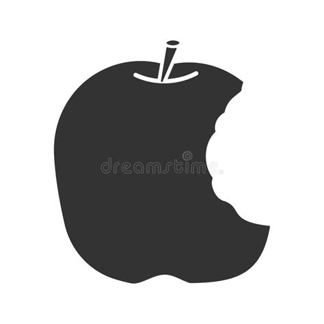 Bitten Apple Glyph Icon Stock Vector Illustration Of Icon 197604023