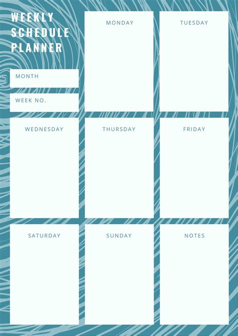 weekly schedule maker design  custom weekly schedule canva