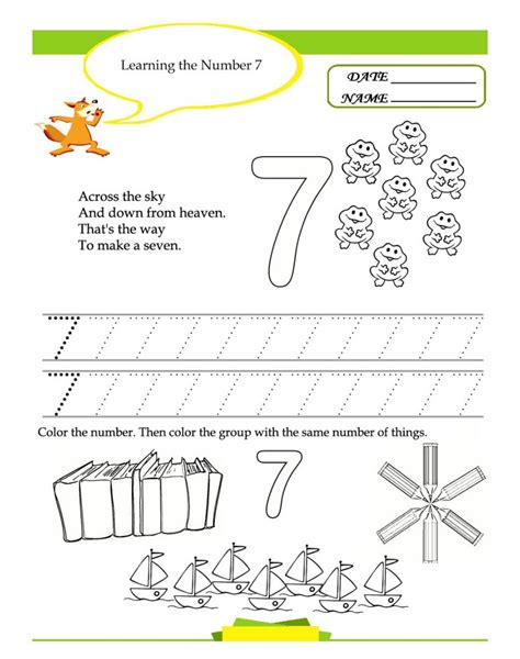 Numbers 6 And 7 Worksheet Kindergarten