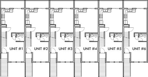 6 Unit Townhouse Plans 6 Plex Plans Double Master Bedroom House