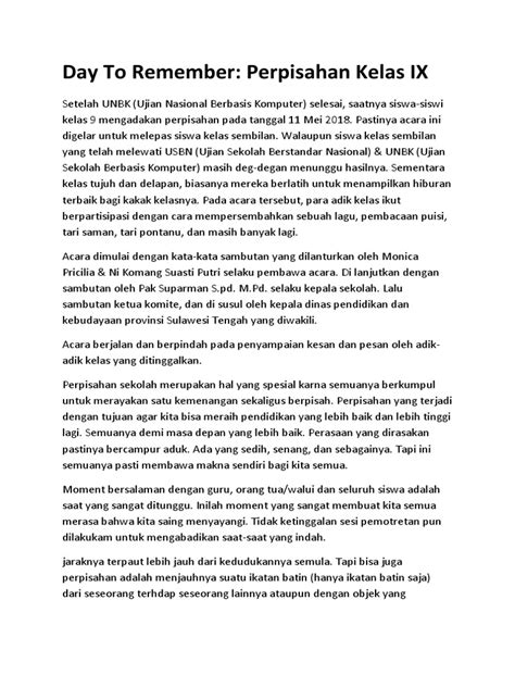 Contoh Pidato Perpisahan Siswa Yang Ditinggalkan – Berbagai Contoh