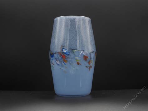 Antiques Atlas Good Scottish Strathearn Art Glass Vase In Blue