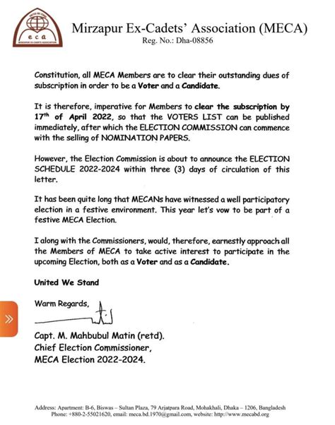 Meca Ec Election 2022 24 Letter From Honble Chief Election