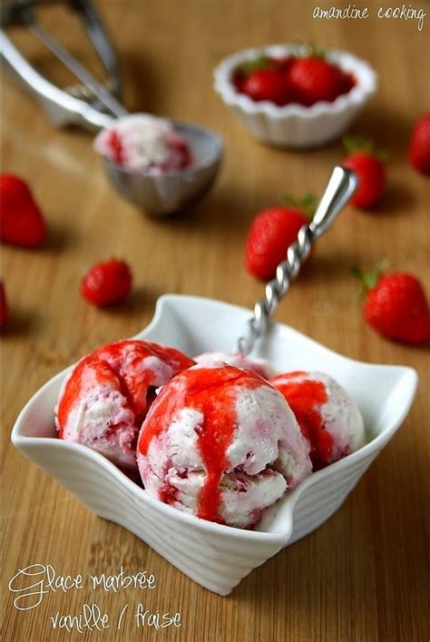 Glace à la fraise, sorbet aux fruits ou crème glacée quels sont les bons ingrédients pour faire une glace sans sorbetière ? Glace marbrée à l'italienne - vanille et fraise (sans ...