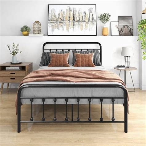 Full Metal Bed Frame Steel Bed Frame Metal Beds Wood Beds Black