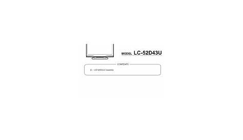 Sharp LC-52D43U - 52" LCD TV Support and Manuals