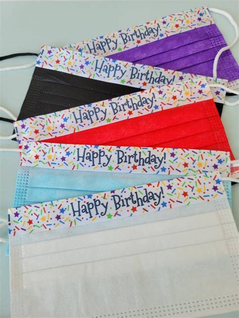 Happy Birthday Face Masks Disposable Party Masks Etsy