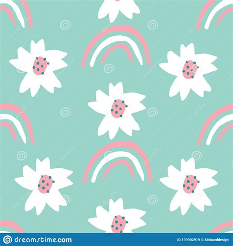 Flowers And Rainbows Vector Backgrounds CartoonDealer Com 224717455