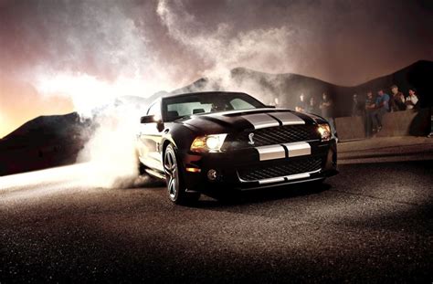 Vehicles Ford Mustang Shelby Gt500 Ford Mustang Car Smoke Night Black