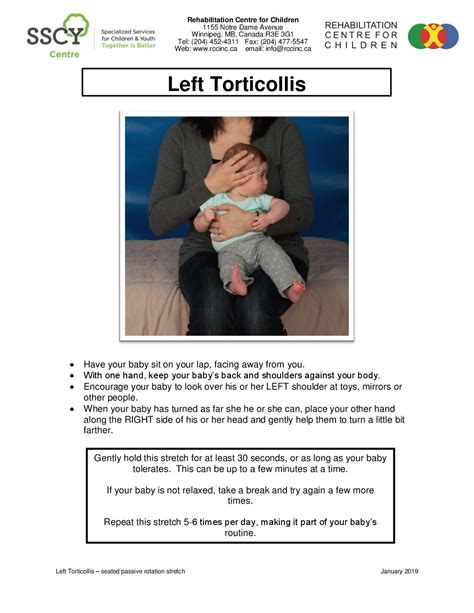 Left Torticollis Seated Passive Rotation Stretch Rehabilitation