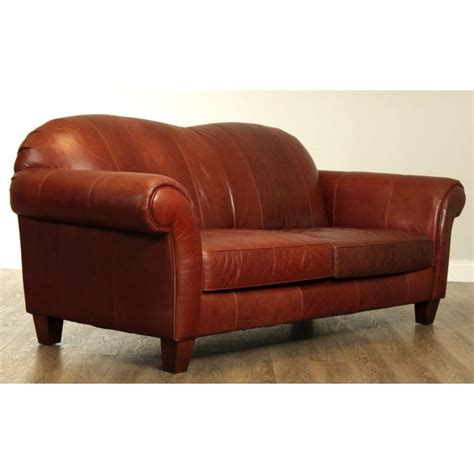 Broyhill Chestnut Brown Leather Sofa Chairish