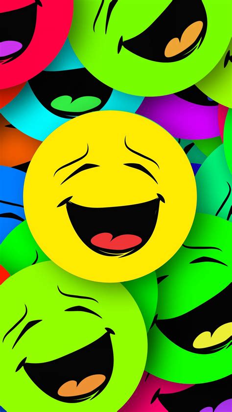 Download Wallpaper 1350x2400 Smilies Smiles Colorful Emotion Iphone