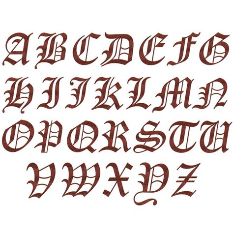 Old English Latin Alphabet And Numbers Rusty Metal Clipart 739417
