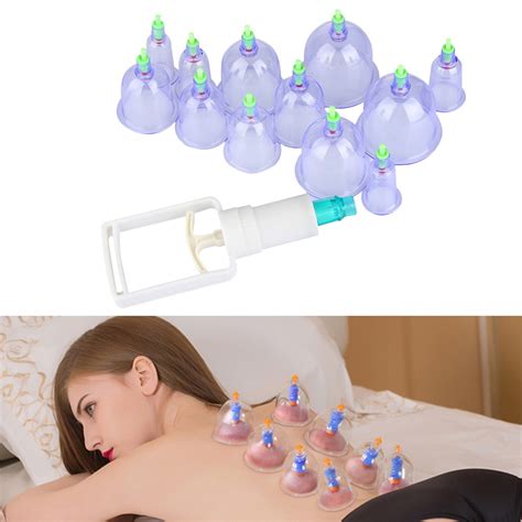12 Pcset Medical Vacuum Cupping With Suction Pump Suction Therapy