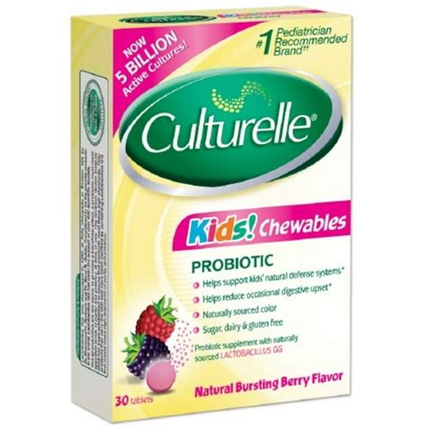 Culturelle Kids Chewables Probiotic Tablets Bursting Berry Flavor 30
