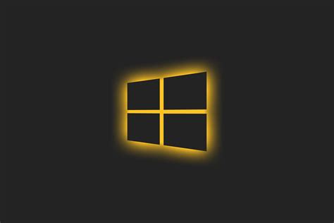 4k Operating System Yellow Microsoft Windows 10 Glowing Window